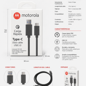 Cable Motorola Tipo C Caja Blanca
