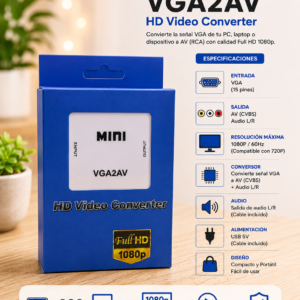 CONVERSOR VGA A RCA CAJA