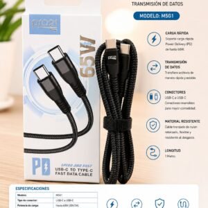 CABLE PRO21 MALLADO C-C 65W