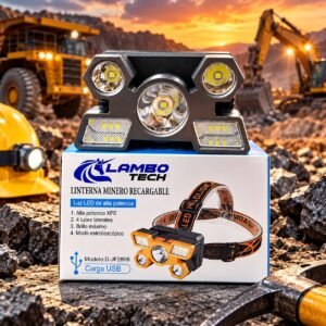 LINTERNA MINERA RECARGABLE X4 LUCES