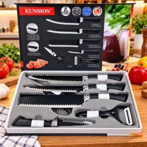 SET DE 6 CUCHILLOS PLASTICOS KUNSION